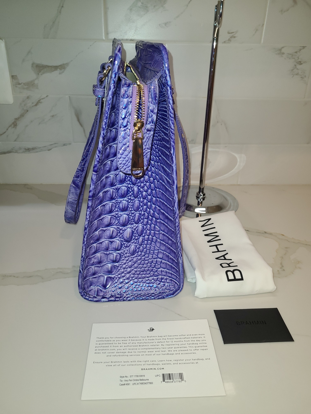 NWT Brahmin Tia Very Peri Ombre Melbourne Tote - Picture 13 of 15